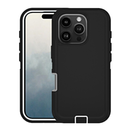 Heavy Duty Case for iPhone 16 Pro (BLACK & WHITE) (Only Ground Shipping)