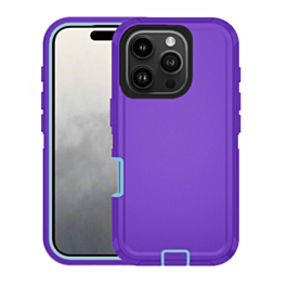Heavy Duty Case for iPhone 16 Pro (PURPLE & TEAL) (Only Ground Shipping)