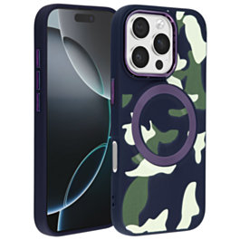 Camouflage Design Wireless Charging Case - BLACK for iPhone 16 Pro / 17 (Only Ground Shipping)