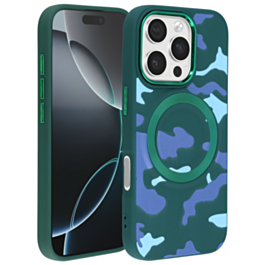 Camouflage Design Wireless Charging Case - GREEN for iPhone 16 Pro / 17 (Only Ground Shipping)
