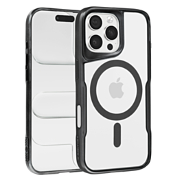 Glossy & Transparent Magnetic Case - BLACK for iPhone 16 Pro (Only Ground Shipping)