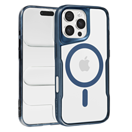 Glossy & Transparent Magnetic Case - DARK BLUE for iPhone 16 Pro (Only Ground Shipping)