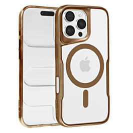 Glossy & Transparent Magnetic Case - DESERT GOLD for iPhone 16 Pro (Only Ground Shipping)