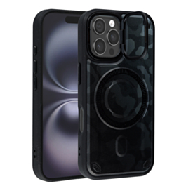 Camo Design Thin Magnetic Case with Camera Stand Kickstand - Style 7 for iPhone 16 Pro (Only Ground Shipping)