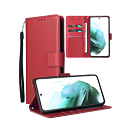 iPhone 16 Plus Leather Wallet Case with Card Slot - RED (Only Ground Shipping)