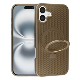 Heat Dissipation Case with Kickstand - BROWN for iPhone 16 Plus (Only Ground Shipping)