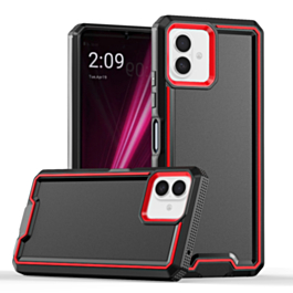 Slim Non-Slip Transparent Matte Case - BLACK & RED for iPhone 16 Plus (Only Ground Shipping)