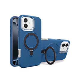 Support Heavy Duty Case with Wireless Charging Kickstand - ROYAL BLUE for iPhone 16 Plus (Only Ground Shipping)
