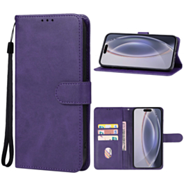 Leather Wallet Case with Card Slot - PURLE for iPhone 16 Pro (Only Ground Shipping)