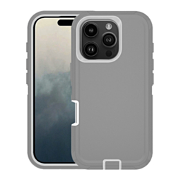 Heavy Duty Case for iPhone 16 Pro (GRAY & WHITE) (Only Ground Shipping)