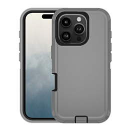 Heavy Duty Case for iPhone 16 Pro (DARK GRAY & BLACK) (Only Ground Shipping)