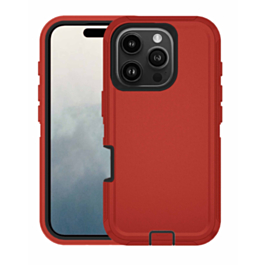 Heavy Duty Case for iPhone 16 Pro (RED & BLACK) (Only Ground Shipping)