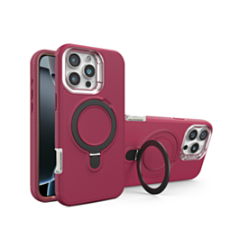 Support Heavy Duty Case with Wireless Charging Kickstand - MAROON for iPhone 16 Pro (Only Ground Shipping)
