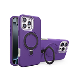Support Heavy Duty Case with Wireless Charging Kickstand - PURPLE for iPhone 16 Pro (Only Ground Shipping)