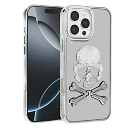 Transparent Skull Design Case - WHITE for iPhone 16 Pro / 17 (Only Ground Shipping)
