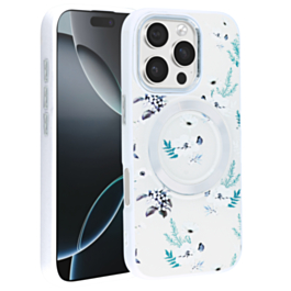 Flower Design Wireless Charging Case - WHITE for iPhone 16 Pro / 17 (Only Ground Shipping)