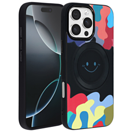 Happy Face Wireless Charging Case - BLACK for iPhone 16 Pro / 17 (Only Ground Shipping)