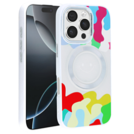 Happy Face Wireless Charging Case - WHITE for iPhone 16 Pro / 17 (Only Ground Shipping)