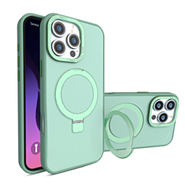 Carbon Wireless Charging Case with Ring Stand - GREEN for iPhone 16 Pro (Only Ground Shipping)