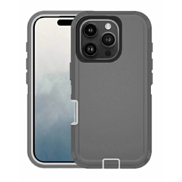 Heavy Duty Case for iPhone 16 Pro Max (DARK GRAY & WHITE) (Only Ground Shipping)