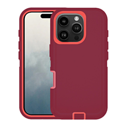 Heavy Duty Case for iPhone 16 Pro (MAROON & RED) (Only Ground Shipping)