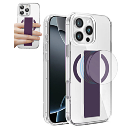 Hard Clear Case with MagGrip for iPhone 16 Pro Max (PURPLE) (Only Ground Shipping)