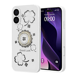 Luxury Diamond Shiny Cases with Ring - WHITE for iPhone 17 (Only Ground Shipping)