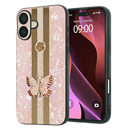 Luxury Diamond Shiny Cases with Butterfly Design - GOLD for iPhone 17 (Only Ground Shipping)