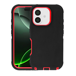 Heavy Duty Case for iPhone 17 (BLACK & RED) (Only Ground Shipping)