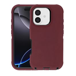 Heavy Duty Case for iPhone 17 (MAROON & BLACK) (Only Ground Shipping)