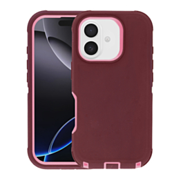 Heavy Duty Case - MAROON & PINK for iPhone 17 (Only Ground Shipping)