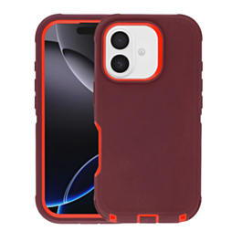 Heavy Duty Case - MAROON & RED for iPhone 17 (Only Ground Shipping)