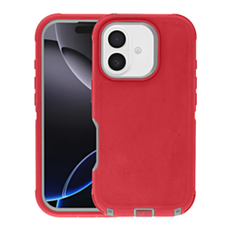 Heavy Duty Case for iPhone 17 (RED & GRAY) (Only Ground Shipping)