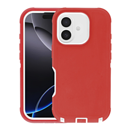 Heavy Duty Case for iPhone 17 (RED & WHITE) (Only Ground Shipping)