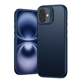 Luxury Carbon Fiber Textured Case - BLUE for iPhone 17 (Only Ground Shipping)
