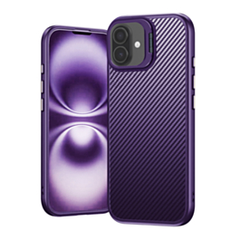 Luxury Carbon Fiber Textured Case - PURPLE for iPhone 17 (Only Ground Shipping)