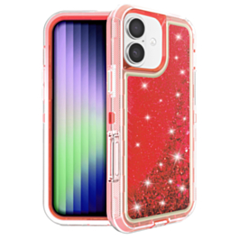Protective Glitter Liquid Bumper Case - RED for iPhone 17 (Only Ground Shipping)