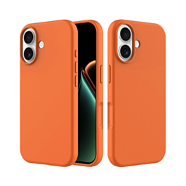 Soft Solid Silicone Case (Full Buttom Cover) - ORANGE for iPhone 17 (Only Ground Shipping)