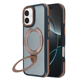 Matte Transparent Case with Wireless Charging Kickstand - DARK BROWN for iPhone 17 (Only Ground Shipping)