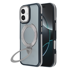 Matte Transparent Case with Wireless Charging Kickstand - GRAY for iPhone 17 (Only Ground Shipping)
