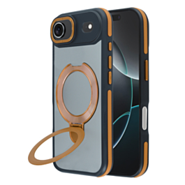 Matte Transparent Case with Wireless Charging Kickstand - ORANGE for iPhone 17 (Only Ground Shipping)