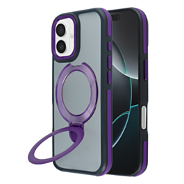 Matte Transparent Case with Wireless Charging Kickstand - PURPLE for iPhone 17 (Only Ground Shipping)