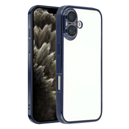 Frosted Transparent Matte Case with Lens Protection (BLUE) for iPhone 17 (Only Ground Shipping)
