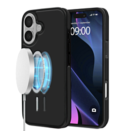 Full Cover Leather Design Wireless Charging Case - BLACK for iPhone 17 (Only Ground Shipping)