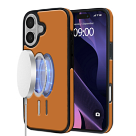 Wireless Charging Clear Case with IC Chip - ORANGE for iPhone 17 (Only Ground Shipping)