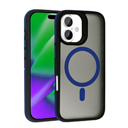 Bicolor Matte Magnetic Translucency Case - DARK BLUE for iPhone 17 (Only Ground Shipping)