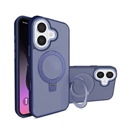 Carbon Wireless Charging Case with Ring Stand - DARK BLUE for iPhone 17 (Only Ground Shipping)
