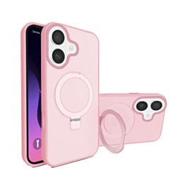 Carbon Wireless Charging Case with Ring Stand - PINK for iPhone 17 (Only Ground Shipping)