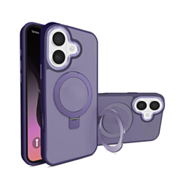 Carbon Wireless Charging Case with Ring Stand - PURPLE for iPhone 17 (Only Ground Shipping)