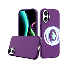 Soft Solid Silicone Case with Wireless Charging - PURPLE for iPhone 17 (Only Ground Shipping)